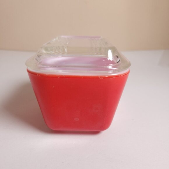 Vintage Pyrex Red Refrigerator Dish 501-B 1.5 Cup 501C Glass Lid Mid-Century - Picture 4 of 16